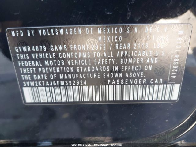 3VW2K7AJ6EM392924 Volkswagen Jetta 2.0l S