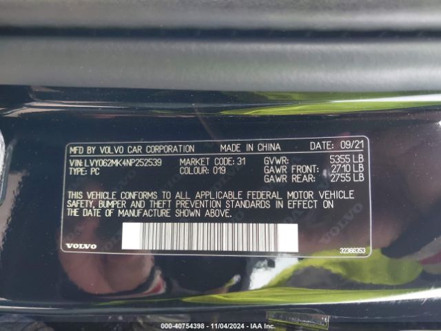 2022 VOLVO S90 LVY062MK4NP252539 Photo 8