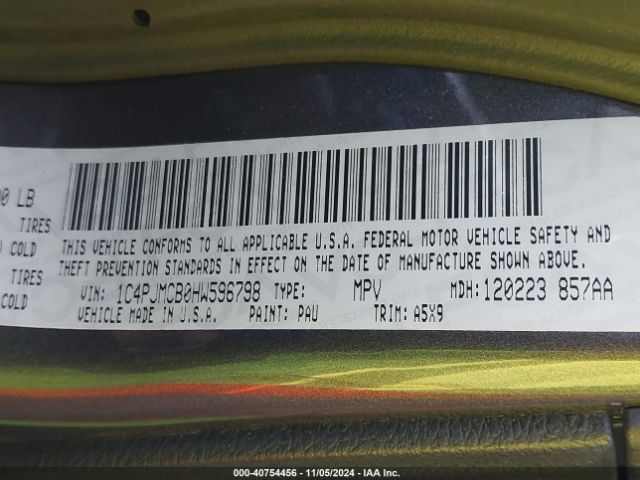 1C4PJMCB0HW596798 Jeep Cherokee Latitude 4x4