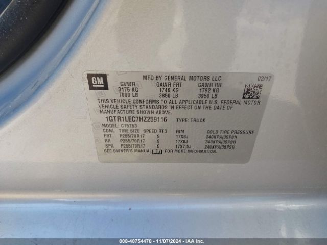 1GTR1LEC7HZ259116 GMC SIERRA 1500