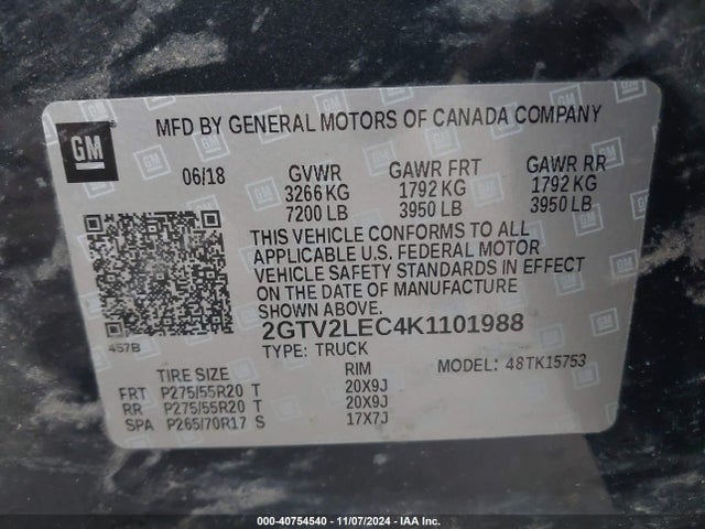 2GTV2LEC4K1101988 GMC SIERRA 1500 LIMITED