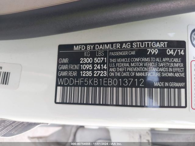 WDDHF5KB1EB013712 Mercedes-Benz E 350