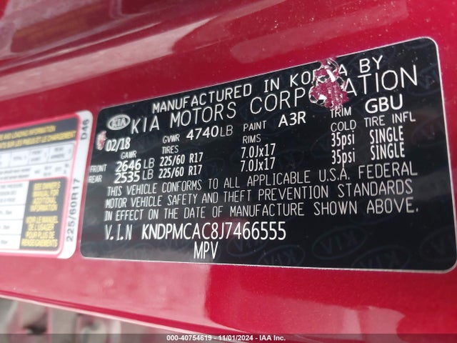 KIA Sportage Lx 2018 KNDPMCAC8J7466555 Image 9