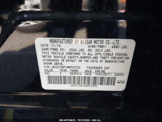 JN1EV7AP1HM737372 Infiniti Q50 3.0t Premium