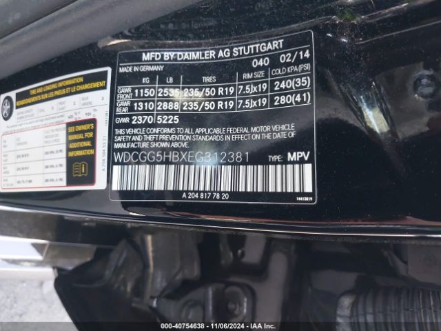 WDCGG5HBXEG312381 Mercedes-Benz GLK 350
