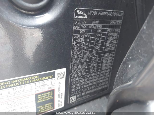 2019 JAGUAR F-PACE SADCN2GX4KA364808 Photo 8