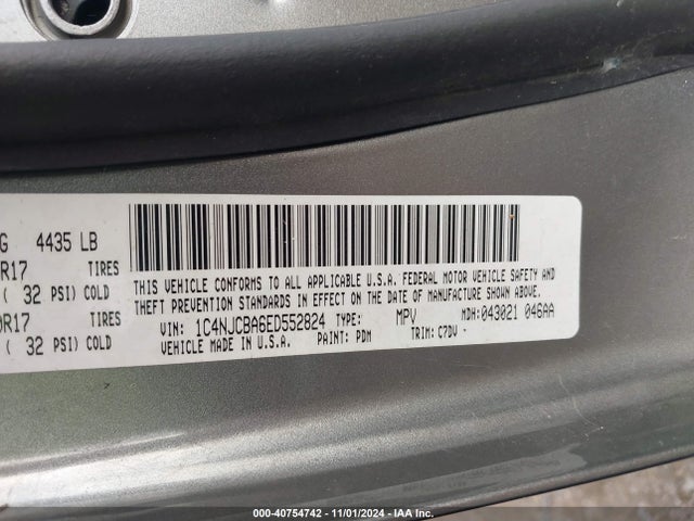 1C4NJCBA6ED552824 Jeep Compass Sport