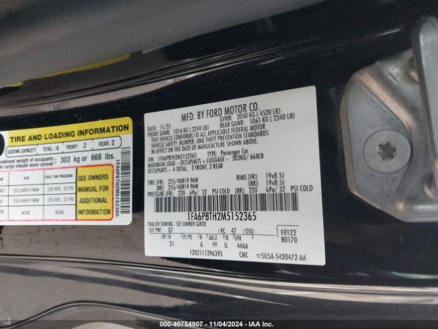 1FA6P8TH2M5152365 Ford Mustang Ecoboost