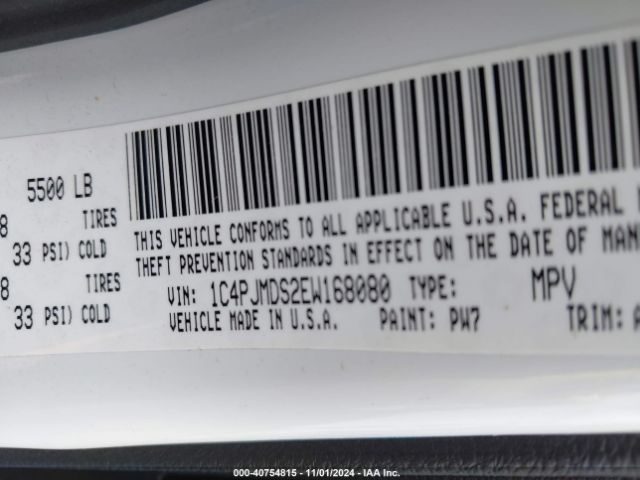 1C4PJMDS2EW168080 Jeep Cherokee Limited