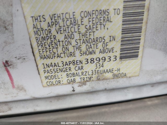 Nissan Altima 2.5 S 2014 1N4AL3AP8EN389933 Image 9