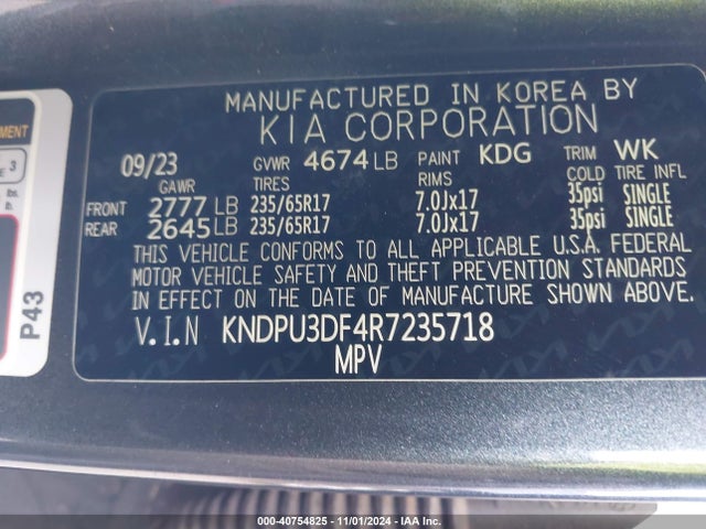 KIA Sportage Lx 2024 KNDPU3DF4R7235718 Image 9