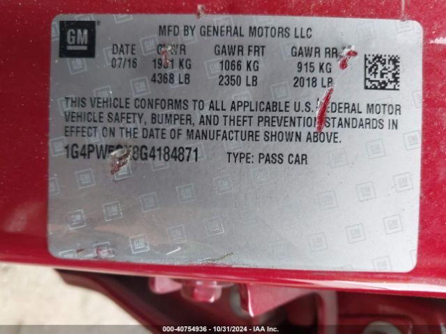 1G4PW5SK8G4184871 Buick Verano Sport Touring Group
