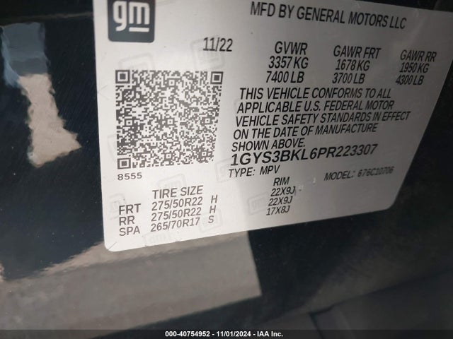 2023 CADILLAC ESCALADE 1GYS3BKL6PR223307 Photo 8