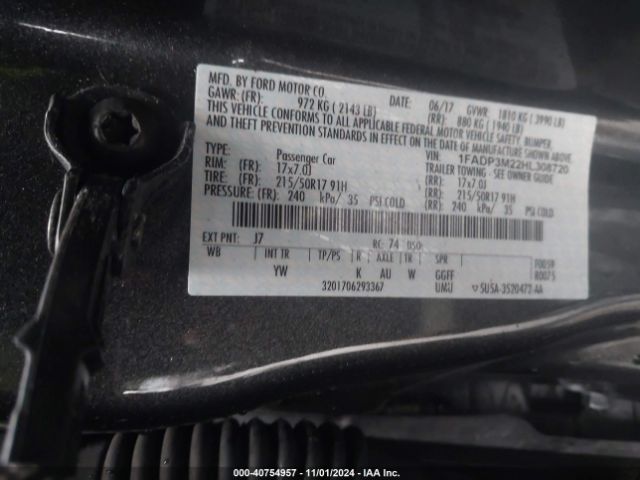 1FADP3M22HL308720 Ford FOCUS SEL