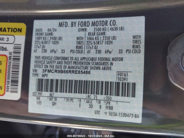 3FMCR9B66RRE85486 Ford Bronco Sport Big Bend