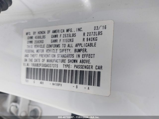 19UUB2F5XGA007375 Acura Tlx V6 Tech