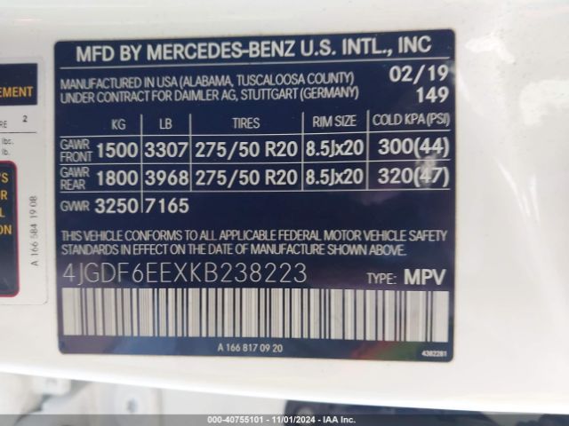 4JGDF6EEXKB238223 Mercedes-Benz Gls 450 4matic