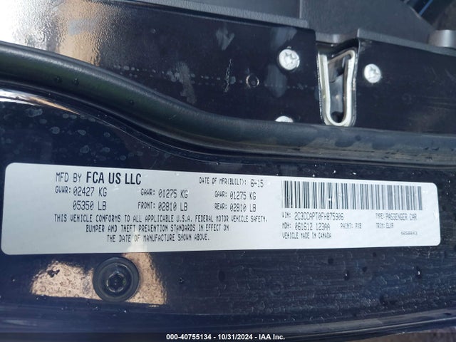 Chrysler 300c Platinum 2015 2C3CCAPT0FH875906 Image 9