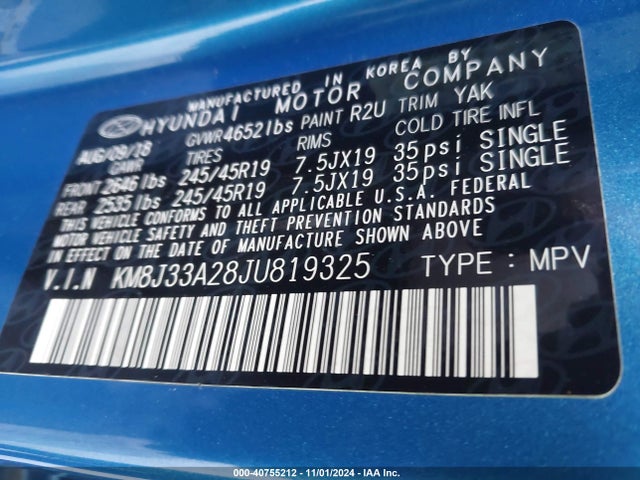 Hyundai Tucson Value 2018 KM8J33A28JU819325 Image 9