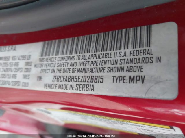 ZFBCFABH5EZ026815 Fiat 500l Easy
