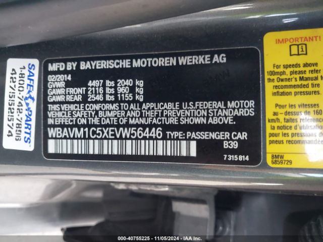 WBAVM1C5XEVW56446 BMW X1 Sdrive28i
