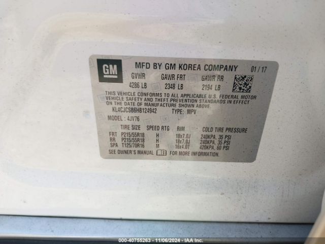 KL4CJCSB6HB124942 Buick Encore Essence