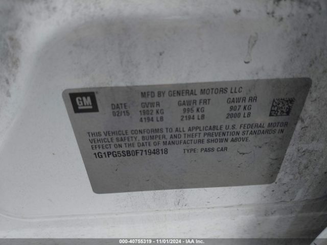 1G1PG5SB0F7194818 Chevrolet CRUZE LTZ