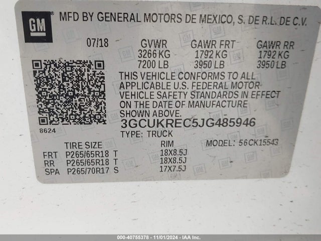 Chevrolet Silverado 1500 2lt 2018 3GCUKREC5JG485946 Image 9