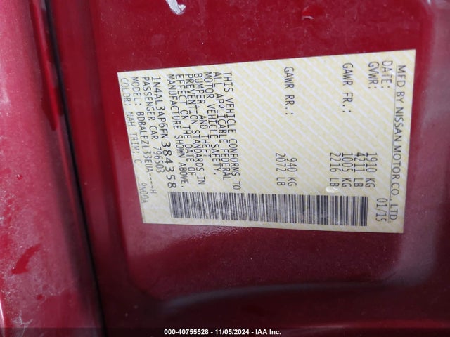 Nissan Altima 2.5 S 2015 1N4AL3AP6FN384358 Image 9
