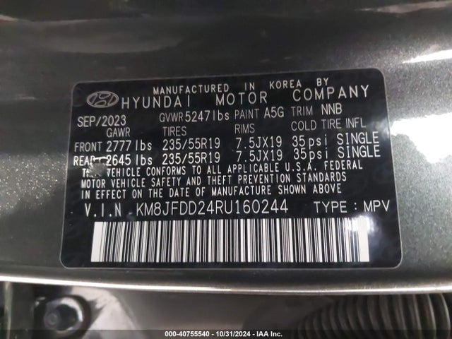 KM8JFDD24RU160244 Hyundai Tucson Plug-in Hybrid Limited