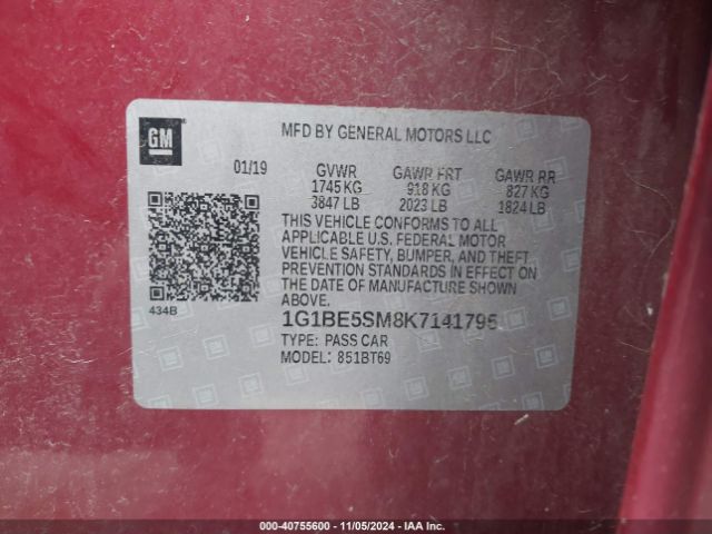 1G1BE5SM8K7141795 Chevrolet CRUZE LT