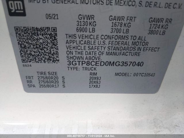 3GTP8CED0MG357040 GMC Sierra 1500 2wd  Short Box Elevation
