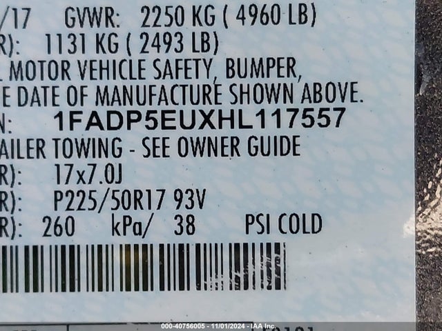 Ford C-max Energi Se 2017 1FADP5EUXHL117557 Image 9