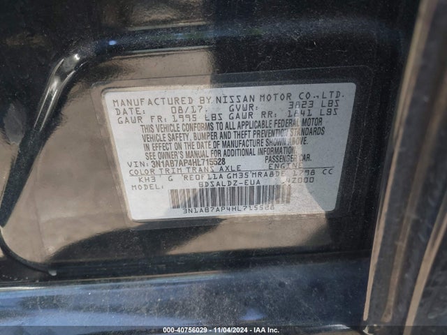 Nissan SENTRA SV 2017 3N1AB7AP4HL715528 Image 9