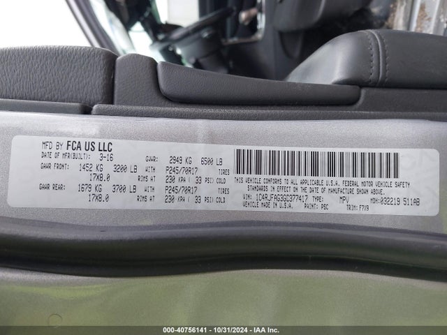 1C4RJFAG3GC377417 Jeep Grand Cherokee Laredo