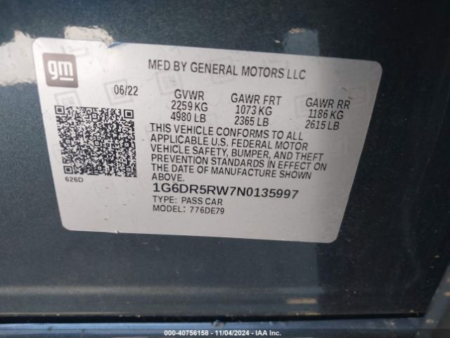 2022 CADILLAC CT5-V 1G6DR5RW7N0135997 Photo 8