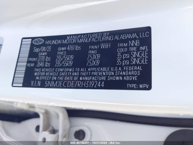 Hyundai Tucson Limited 2024 5NMJECDE7RH319244 Image 9