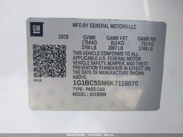 1G1BC5SM6K7118070 Chevrolet CRUZE LS