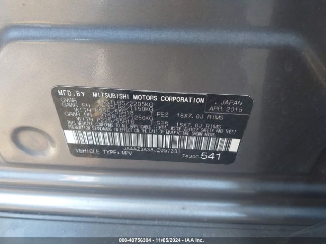 JA4AZ3A38JZ057333 Mitsubishi Outlander Es