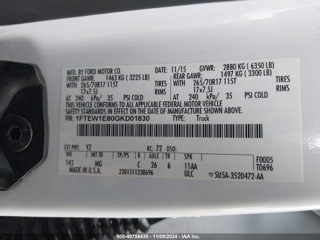 Ford F-150 Xlt 2016 1FTEW1E80GKD01830 Image 9