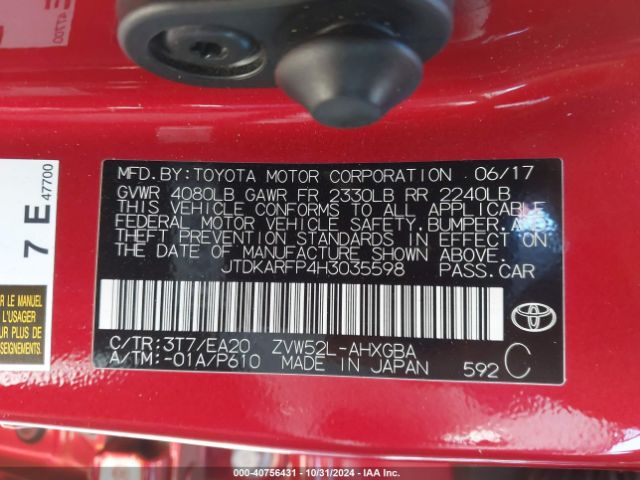 JTDKARFP4H3035598 Toyota Prius Prime Premium