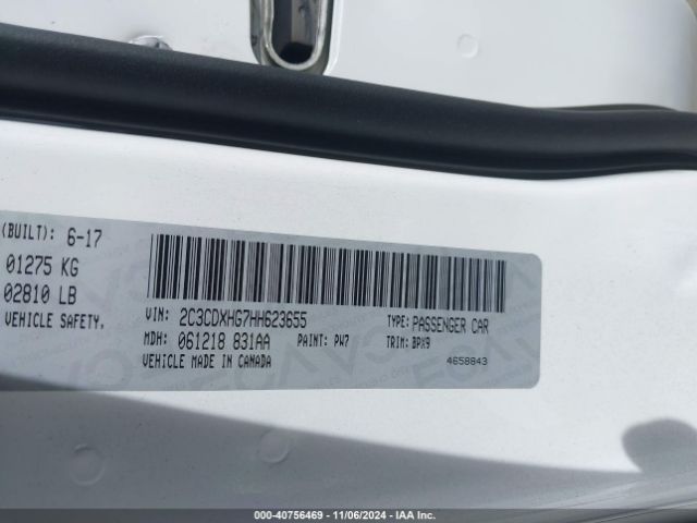 2C3CDXHG7HH623655 Dodge Charger Sxt Rwd