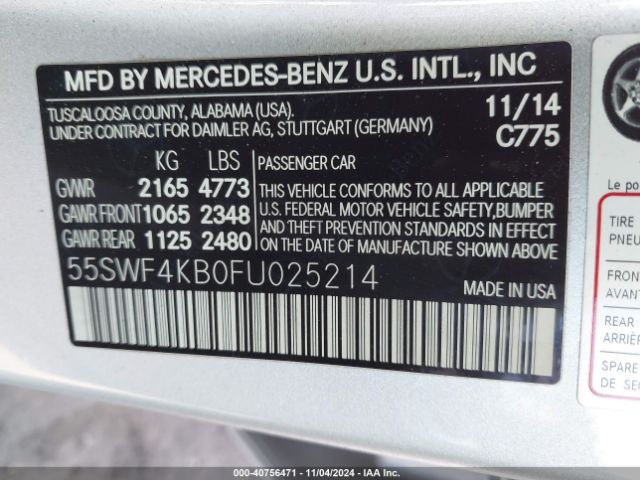 55SWF4KB0FU025214 Mercedes-Benz C 300 4matic/luxury 4matic/sport 4matic