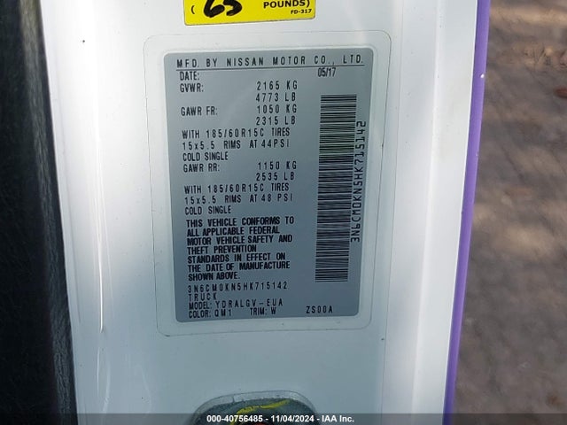 Nissan NV200 SV 2017 3N6CM0KN5HK715142 Image 9