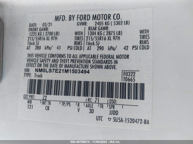 Ford Transit Connect Xl Cargo Van 2021 NM0LS7E21M1503494 Image 9
