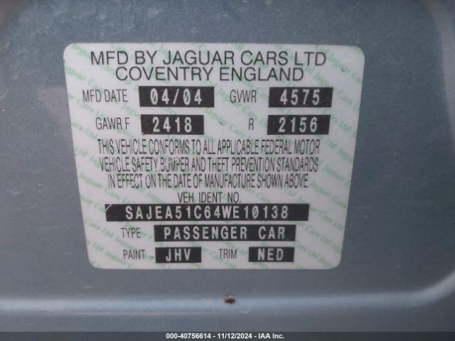 2004 JAGUAR X-TYPE SAJEA51C64WE10138 Photo 8