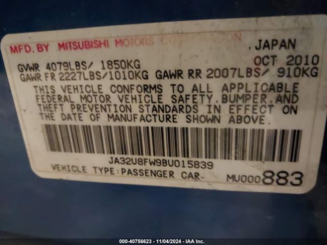 2011 MITSUBISHI LANCER JA32U8FW9BU015839 Photo 8