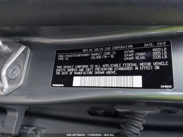 LYV402TKXHB149881 Volvo S60 Inscription T5