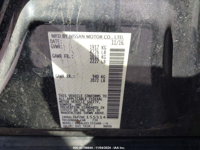 Nissan Altima 2.5 Sr 2017 1N4AL3AP2HC155514 Image 9