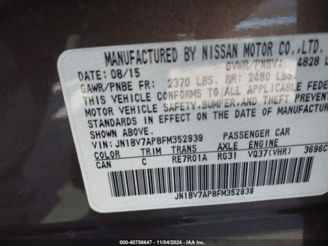 JN1BV7AP8FM352939 Infiniti Q50 Premium